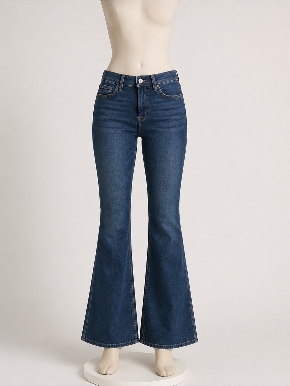 Arizona Jean Company Mid-Rise Dark Blue Flare Jeans